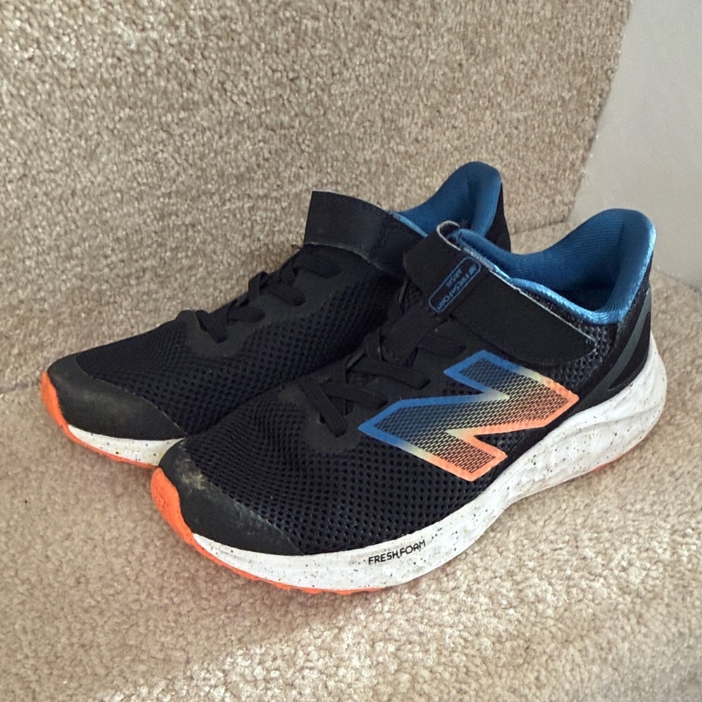 New Balance Kids Black, Blue & Orange Athletic Sneakers